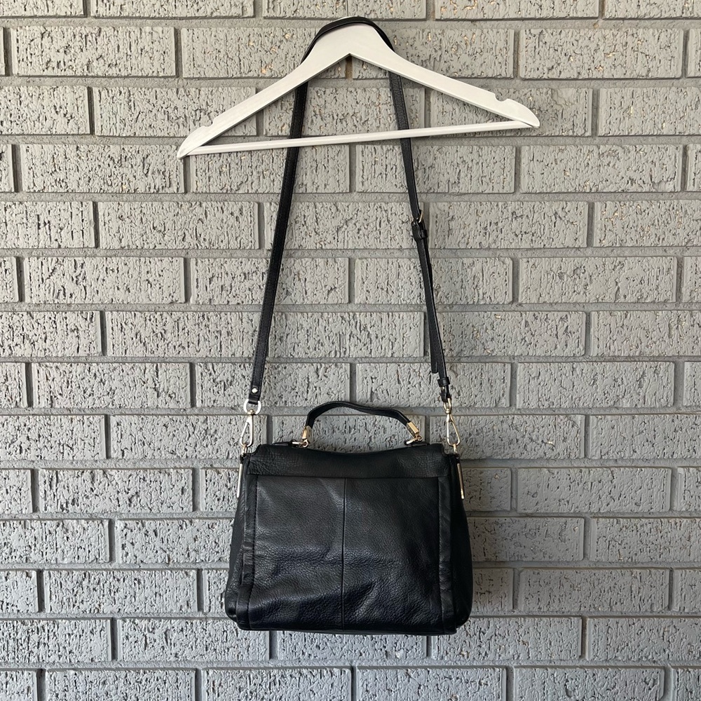 Coach Madison Small Sadie Leather Flap Satchel Bag Black Gold 26624 - Picture 5 of 9